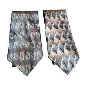 Cambridge Classics Lot of Two Silk Ties Brown Earth Tones